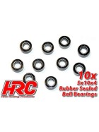 HRC Racing Ball Bearings - metric -  5x10x4mm Rubber sealed (10 pcs)