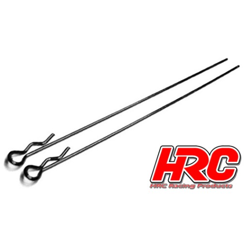 HRC Racing Body Clips - 1/10 - long - small head - Black (10 pcs)