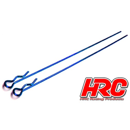 HRC Racing Body Clips - 1/10 - long - small head - Blue (10 pcs)