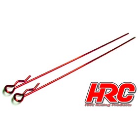HRC Racing Body Clips - 1/10 - long - small head - Red...
