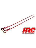 HRC Racing Body Clips - 1/10 - long - small head - Red (10 pcs)