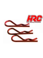 HRC Racing Body Clips - 1/8 - short - small head - Red (10 pcs)