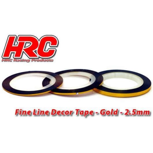 HRC Racing Zierband / Zierstreifen / Bodylines 2.5mm goldfarbend (15m)