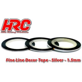 HRC Racing Fine Line Decor Tape - 1.5mm x 15m - Silver (15m)