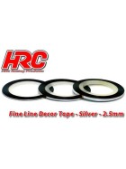 HRC Racing Fine Line Decor Tape - 2.5mm x 15m - Silver (15m)