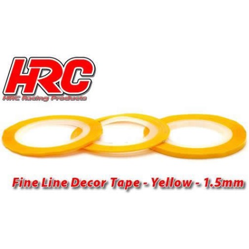 HRC Racing Zierband / Zierstreifen / Bodylines 1.5mm gelb (15m)