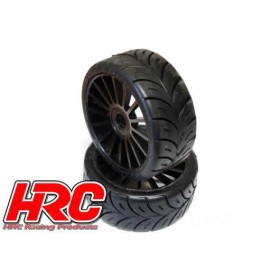 HRC Racing Tires - 1/8 Buggy - mounted - Black Wheels -...