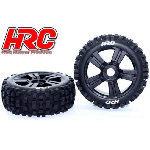 HRC Racing Reifen 1/8 Buggy montiert schwarz 17mm Hex BullDog (2)