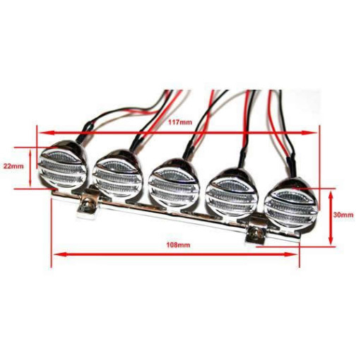 HRC Racing LED Lichtset 1/10 Dachlampen-Bügel (5 LEDs)