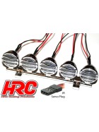 HRC Racing Light Kit - 1/10 or Monster Truck - LED - JR Plug - Roof or bumper Light Bar (chrome mounts included)