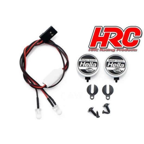 HRC Racing Light Kit - 1/10 or Monster Truck - LED - JR Plug - Hella Cover - 2x White LED