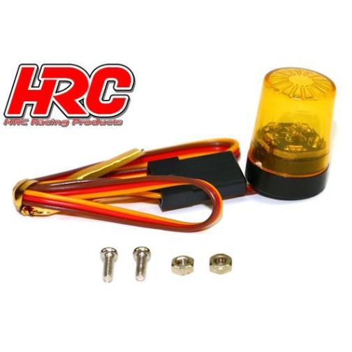 HRC Racing Light Kit - 1/10 TC/Drift - LED - JR Plug - Single Roof Flashing Light V5 - Orange