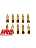 HRC Racing Connector - Gold - 4.0mm - Stripe Style - Male (10 pcs)