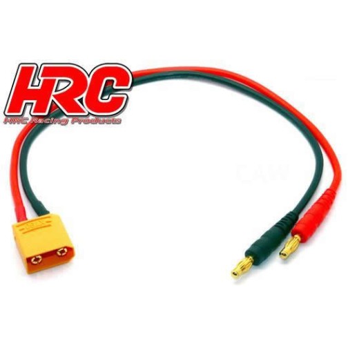 HRC Racing Charger Lead - Gold - Banana Plug to XT90 Battery Plug