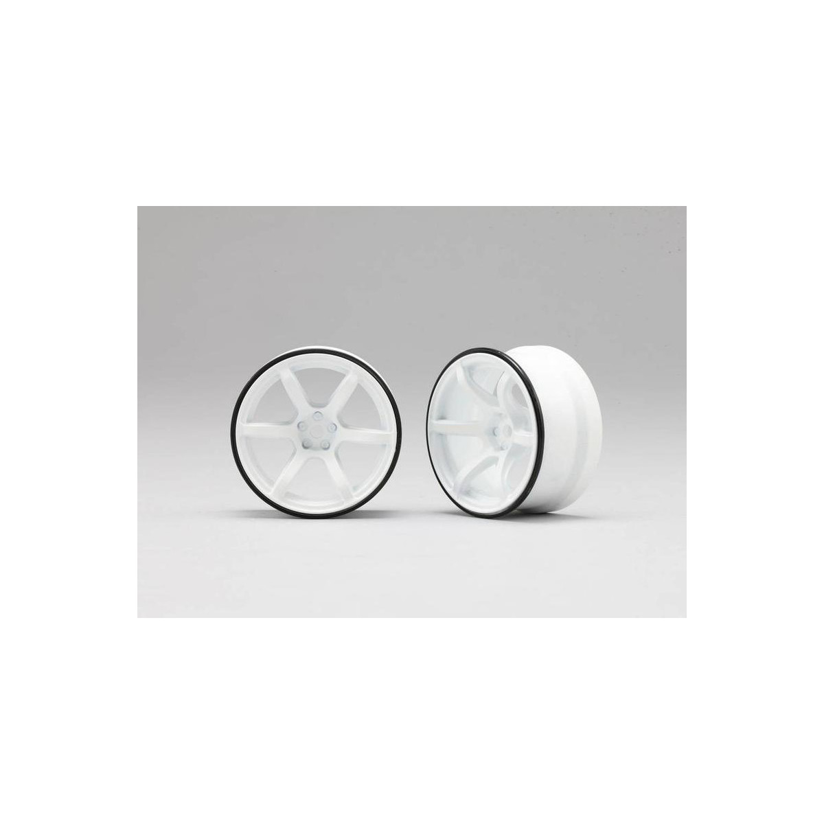 Yokomo Drift Wheel 5 Spoke 01 offset +6 White (2)