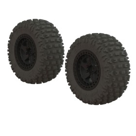 Arrma AR550042 Fortress SC Tire Set Glued Black (2)