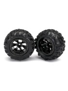 Traxxas 7277 Tires and wheels, assembled, glued (Geode black, beadlock style wheels, Canyon AT tires, foam inserts) (1 left, 1 right)