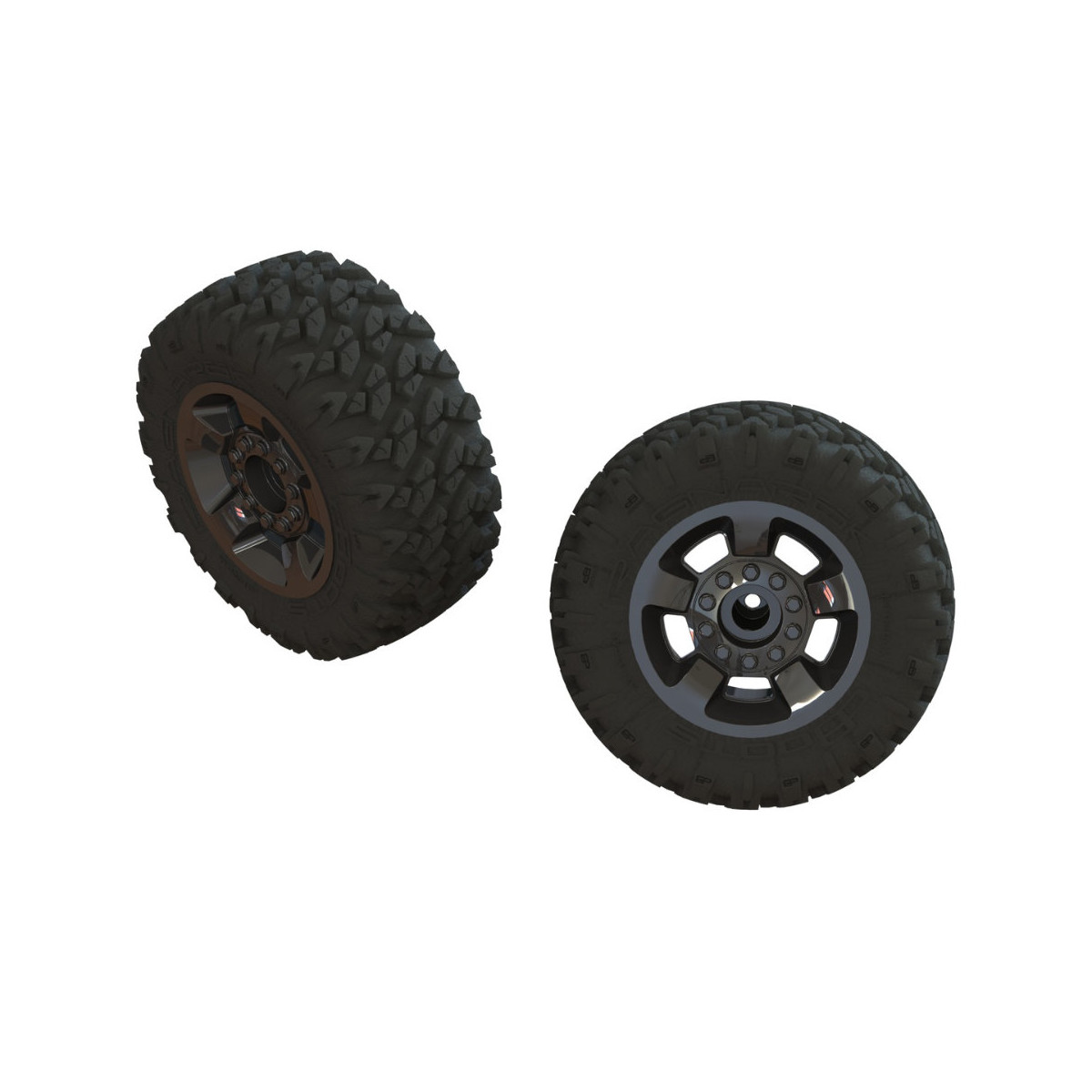 Arrma AR550053 Ragnarok Mt Tire ST Glued (Black Chrome) (2)