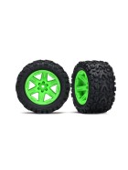 Traxxas 6774G Tires & wheels, assembled, glued (2.8) (RXT green wheels, Talon Extreme tires, foam inserts) (2WD electric rear) (2) (TSM rated)