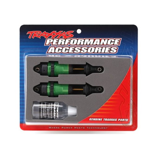 Traxxas 7461G Shocks, GTR long green-anodized, PTFE-coated bodies with TiN shafts (fully assembled, without springs) (2)