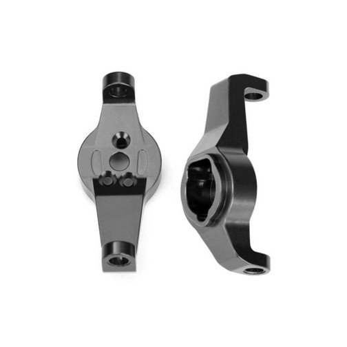 Traxxas 8232A Caster blocks, 6061-T6 aluminum (charcoal gray-anodized), left and right
