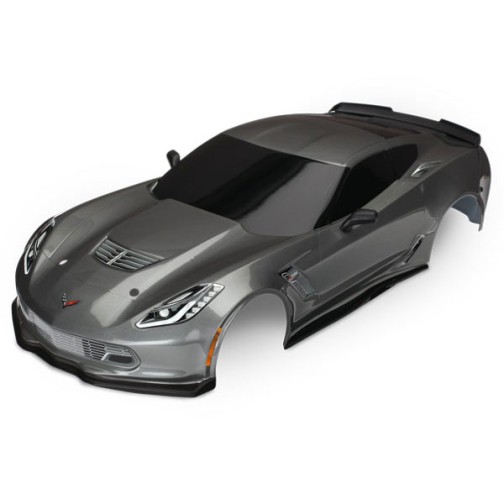 Traxxas 8386A Body, Chevrolet Corvette Z06, graphite (painted, decals applied)
