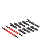 Traxxas 8638R Toe links, E-Revo VXL (TUBES red-anodized, 7075-T6 aluminum, stronger than titanium) (144mm) (2)/ rod ends, assembled with steel hollow balls (8)/ aluminum wrench, 10mm (1)