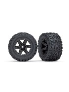 Traxxas 6773 Tires & wheels, assembled, glued (2.8) (RXT black wheels, Talon Extreme tires, foam inserts) (4WD electric front/rear, 2WD electric front only) (2) (TSM rated)