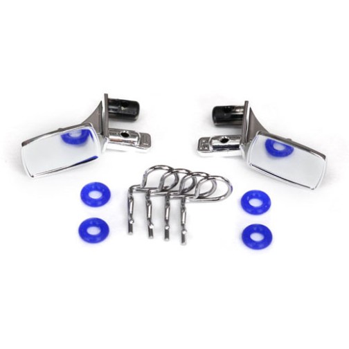 Traxxas 8133 Mirrors, side, chrome (left & right)/ o-rings (4)/ body clips (4) (fits #8130 body)