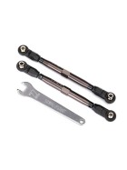 Traxxas 8547A Toe links, front, Unlimited Desert Racer (TUBES dark titanium anodized, 7075-T6 aluminum, stronger than titanium) (102mm) (2) (assembled with rod ends and hollow balls)/ aluminum wrench, 7mm (1)