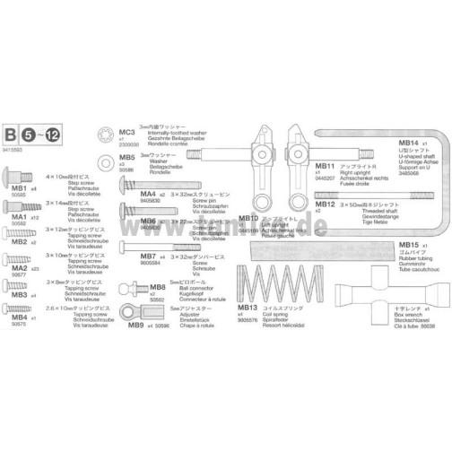 Tamiya Metallteile-Beutel B (Wild Willy 2) #9415593