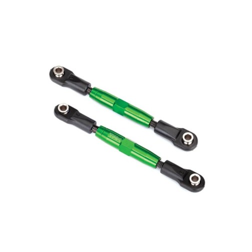 Traxxas 3643G Camber links, front (TUBES green-anodized, 7075-T6 aluminum, stronger than titanium) (83mm) (2)/ rod ends (4)/ aluminum wrench (1) (#2579 3x15 BCS (4) required for installation)