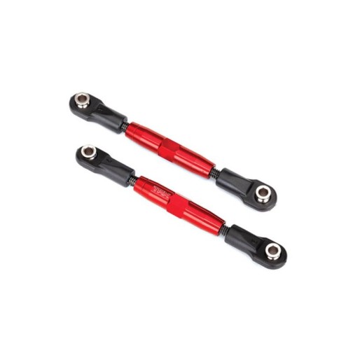Traxxas 3643R Camber links, front (TUBES red-anodized, 7075-T6 aluminum, stronger than titanium) (83mm) (2)/ rod ends (4)/ aluminum wrench (1) (#2579 3x15 BCS (4) required for installation)