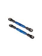 Traxxas 3643X Camber links, front (TUBES blue-anodized, 7075-T6 aluminum, stronger than titanium) (83mm) (2)/ rod ends (4)/ aluminum wrench (1) (#2579 3x15 BCS (4) required for installation)