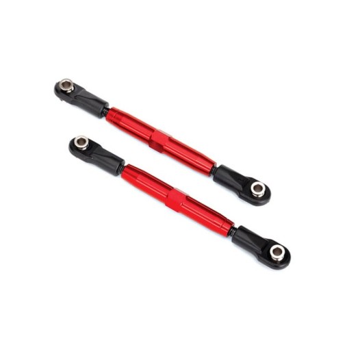 Traxxas 3644R Camber links, rear (TUBES red-anodized, 7075-T6 aluminum, stronger than titanium) (73mm) (2)/ rod ends (4)/ aluminum wrench (1) (#2579 3x15 BCS (4) required for installation)