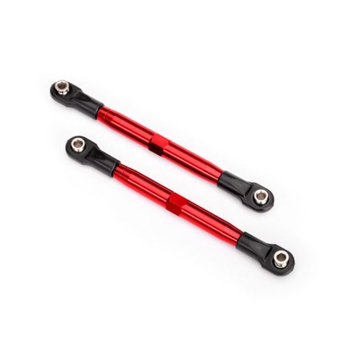 Traxxas 6742R Toe links (TUBES red-anodized, 7075-T6 aluminum, stronger than titanium) (87mm) (2)/ rod ends (4)/ aluminum wrench (1)