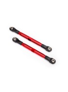 Traxxas 6742R Toe links (TUBES red-anodized, 7075-T6 aluminum, stronger than titanium) (87mm) (2)/ rod ends (4)/ aluminum wrench (1)
