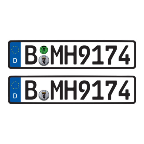 Tamico Wunschkennzeichen Deutschland EU 3D 2er Set