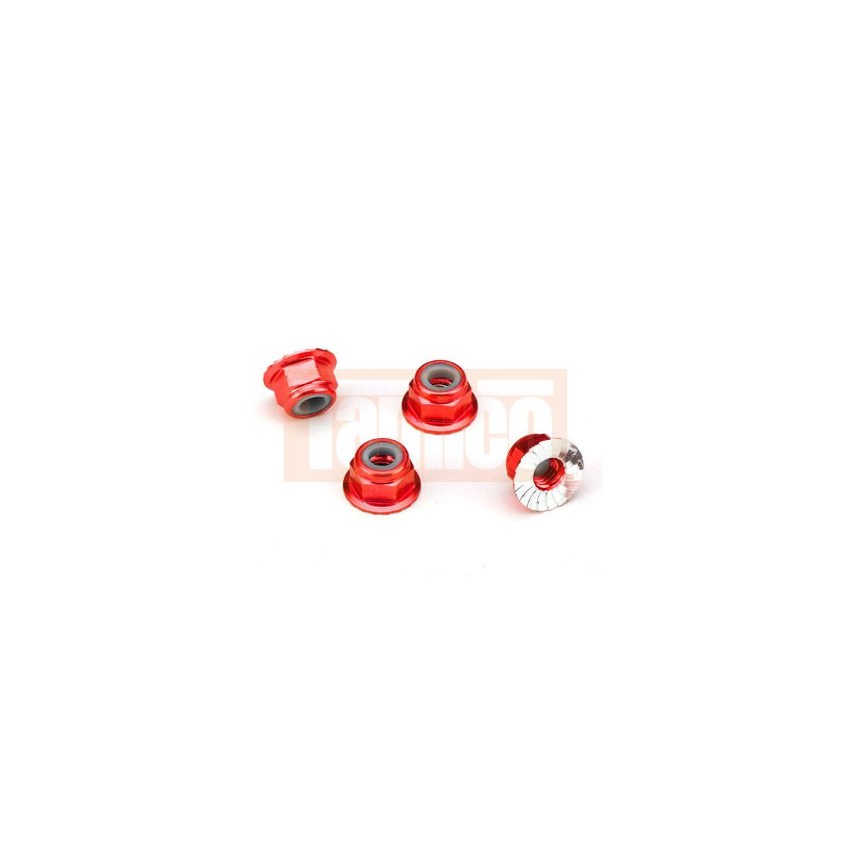 Traxxas 1747A Alu Mutter M4 mit Flansch Rot (4)