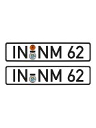 Tamico Kennzeichen "IN-NM 62" DIN Audi Quattro Rally 1:10 3D 2er Set