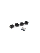 Traxxas 8956A Wheel hubs, hex, aluminum (black-anodized) (4)/ 4x13mm screw pins (4)