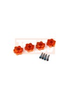Traxxas 8956T Wheel hubs, hex, aluminum (orange-anodized) (4)/ 4x13mm screw pins (4)