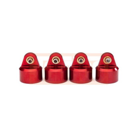 Traxxas 8964R Shock caps, aluminum (red-anodized),...