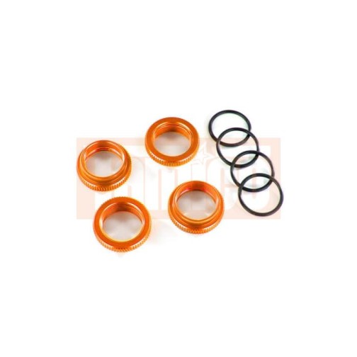Traxxas 8968A Spring retainer (adjuster), orange-anodized aluminum, GT-Maxx shocks (4) (assembled with o-ring)