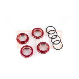 Traxxas 8968R Spring retainer (adjuster), red-anodized...