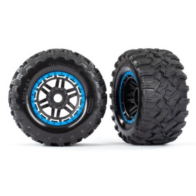 Tires & wheels, assembled, glued (black, blue...