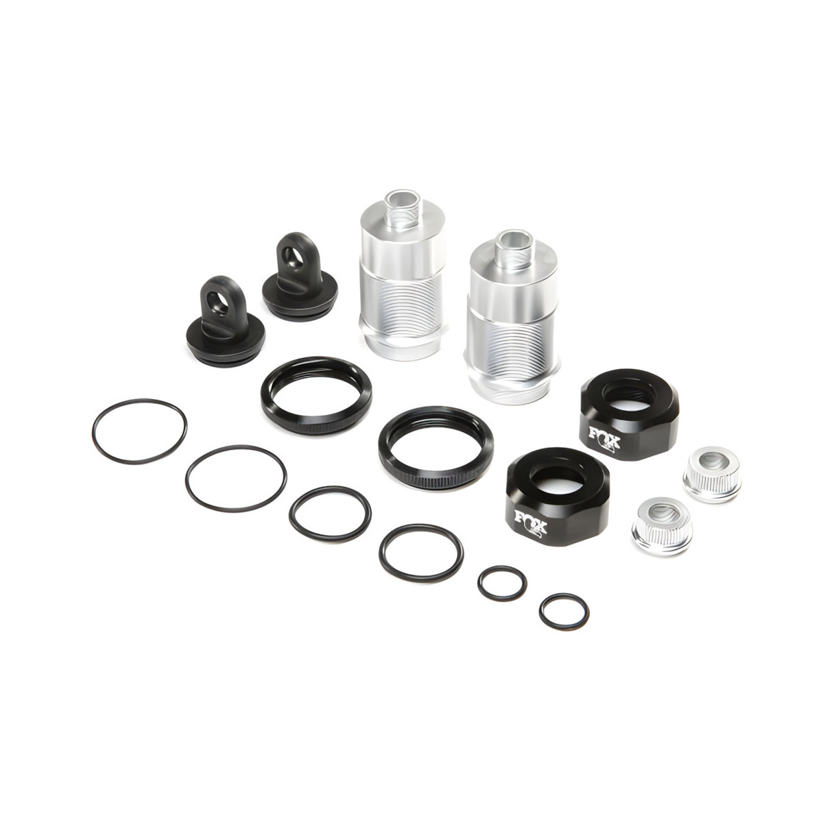 Shock Body Set Silver with Fox Caps (2): DBXL-E/DBXL 2.0