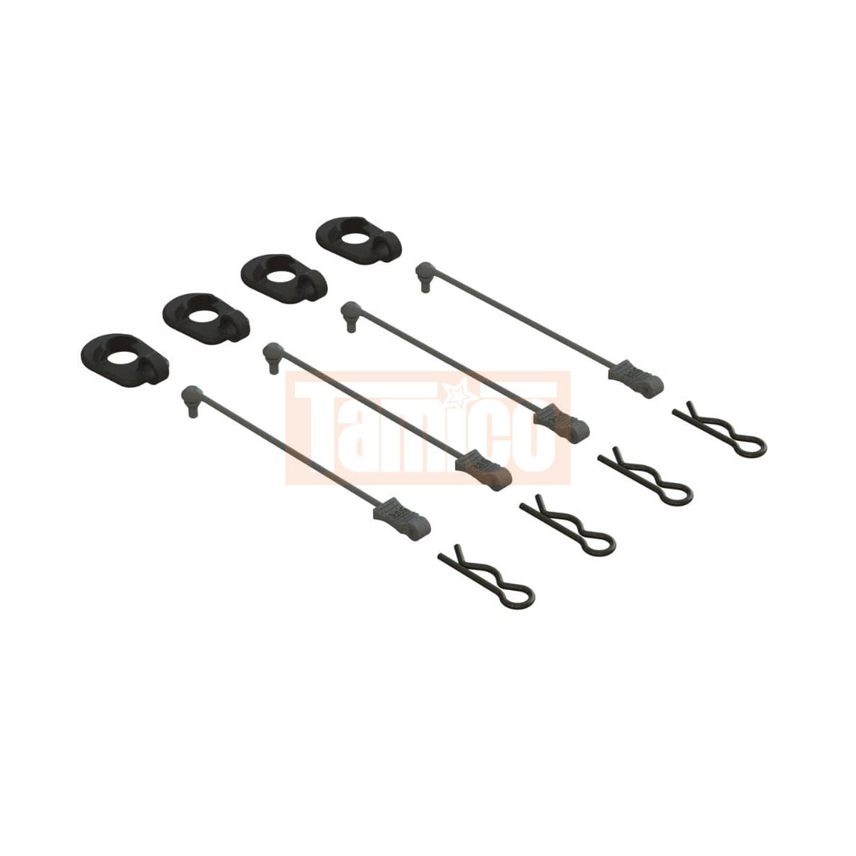 Arrma ARA390294 BODY CLIP RETAINERS 1/5 SCALE (BLACK, 4pcs)