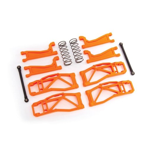 Traxxas 8995T Suspension kit, WideMaxx, orange (includes front & rear suspension arms, front toe links, outer half shafts (extended), rear shock springs)