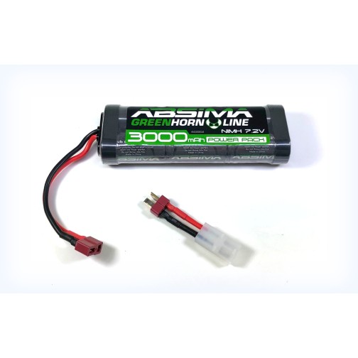 Absima Greenhorn NiMH Stick Pack 7.2V 3000 (T-Plug + Tamiya Plug system)